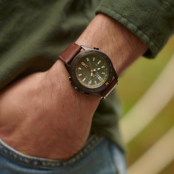 Timex Expedition North Tide Temp Compass 43mm Eco-Friendly Leather Strap Watch - Picture 2 of 7